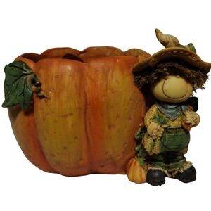 Pumpkin Scarecrow Planter Fall Decor‎ Autumn Thanksgiving Harvest Decoration